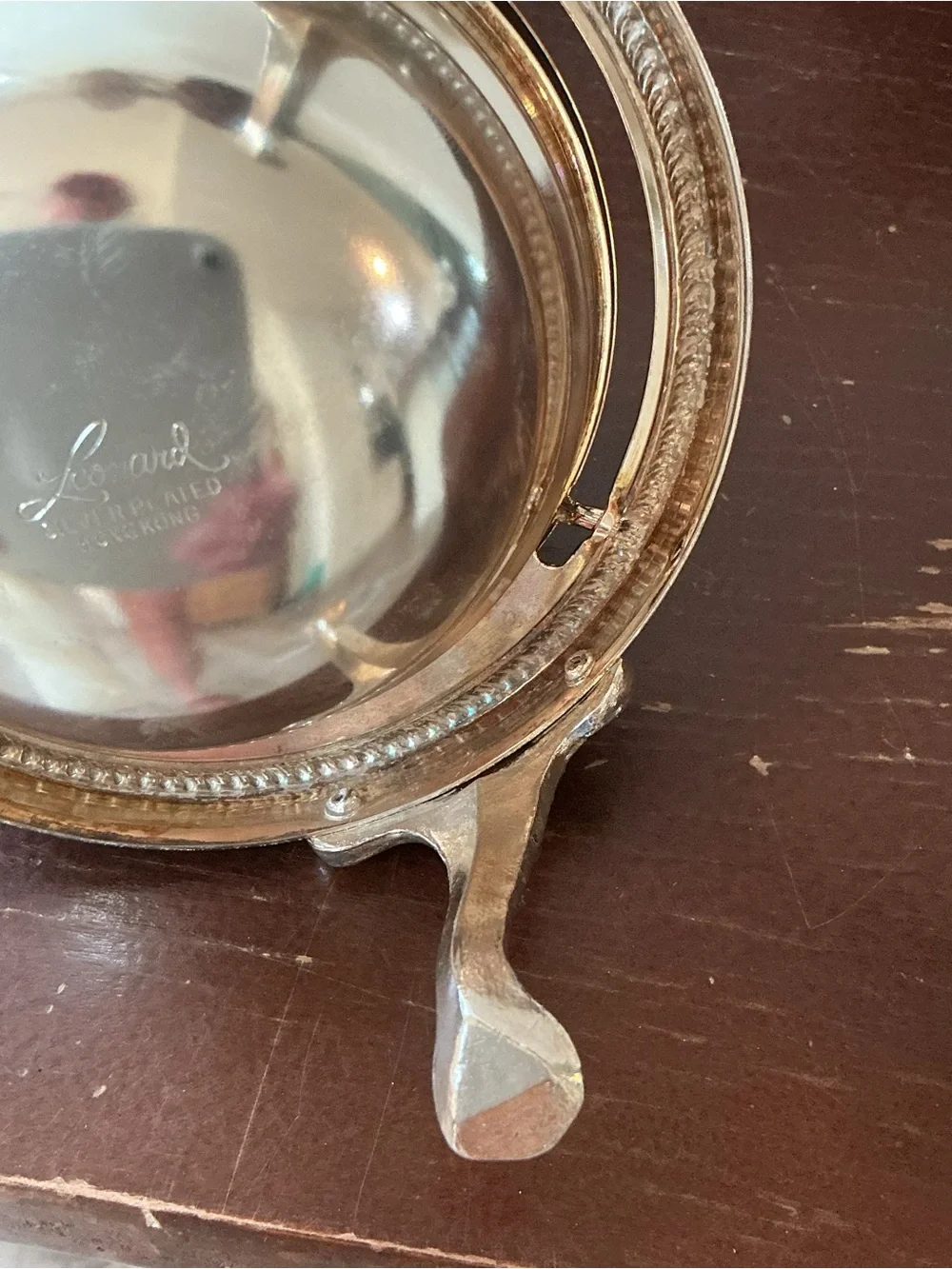 Vintage Silver Plate Roll Top Lid Caviar Butter Dish Server Lion Heads Claw Feet